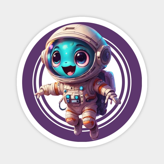 Cute Alien Space Explorer Magnet by Cre8tiveSpirit